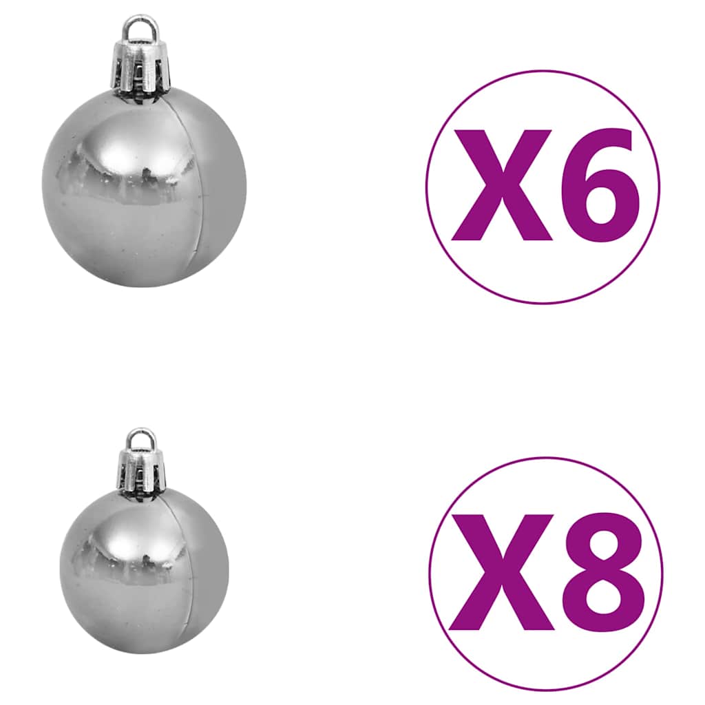 vidaXL Artificial Hinged Christmas Tree 150 LEDs & Ball Set 120 cm