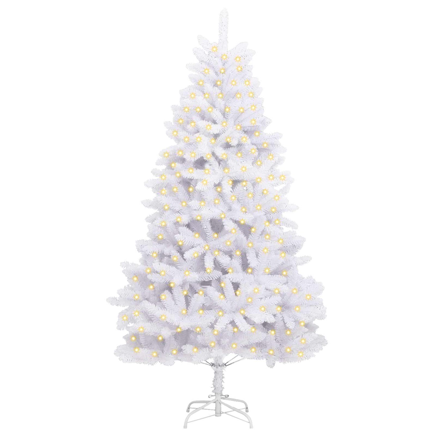 vidaXL Artificial Christmas Tree White 210 cm PVC and Metal
