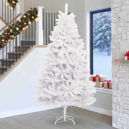 vidaXL Artificial Christmas Tree White 270 cm PVC and Metal