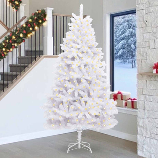 vidaXL Artificial Christmas Tree White 270 cm PVC and Metal