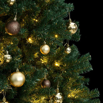 vidaXL Artificial Hinged Christmas Tree 300 LEDs & Ball Set 180 cm