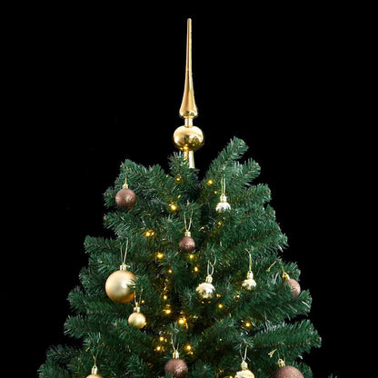 vidaXL Artificial Hinged Christmas Tree 300 LEDs & Ball Set 210 cm
