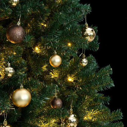 vidaXL Artificial Hinged Christmas Tree 300 LEDs & Ball Set 240 cm