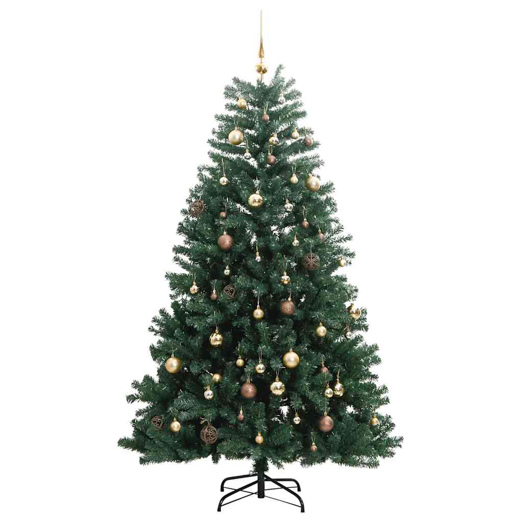 vidaXL Artificial Hinged Christmas Tree 300 LEDs & Ball Set 240 cm