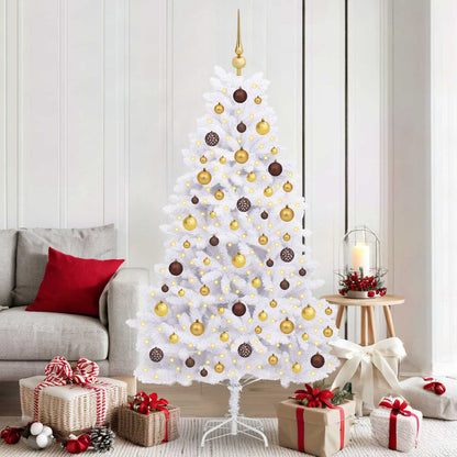 vidaXL Artificial Christmas Tree White 90 x 90 x 180 cm PVC and Metal