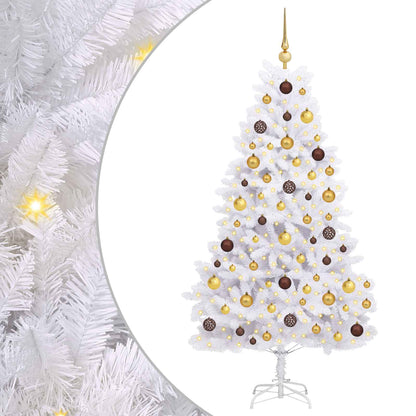 vidaXL Artificial Christmas Tree White 90 x 90 x 180 cm PVC and Metal