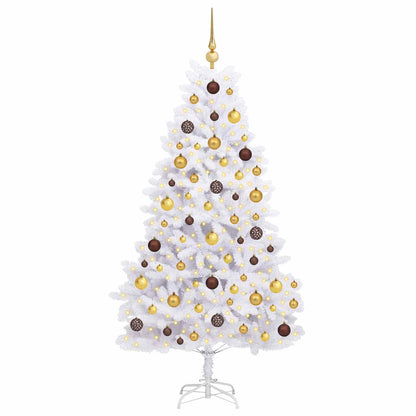 vidaXL Artificial Christmas Tree White 90 x 90 x 180 cm PVC and Metal
