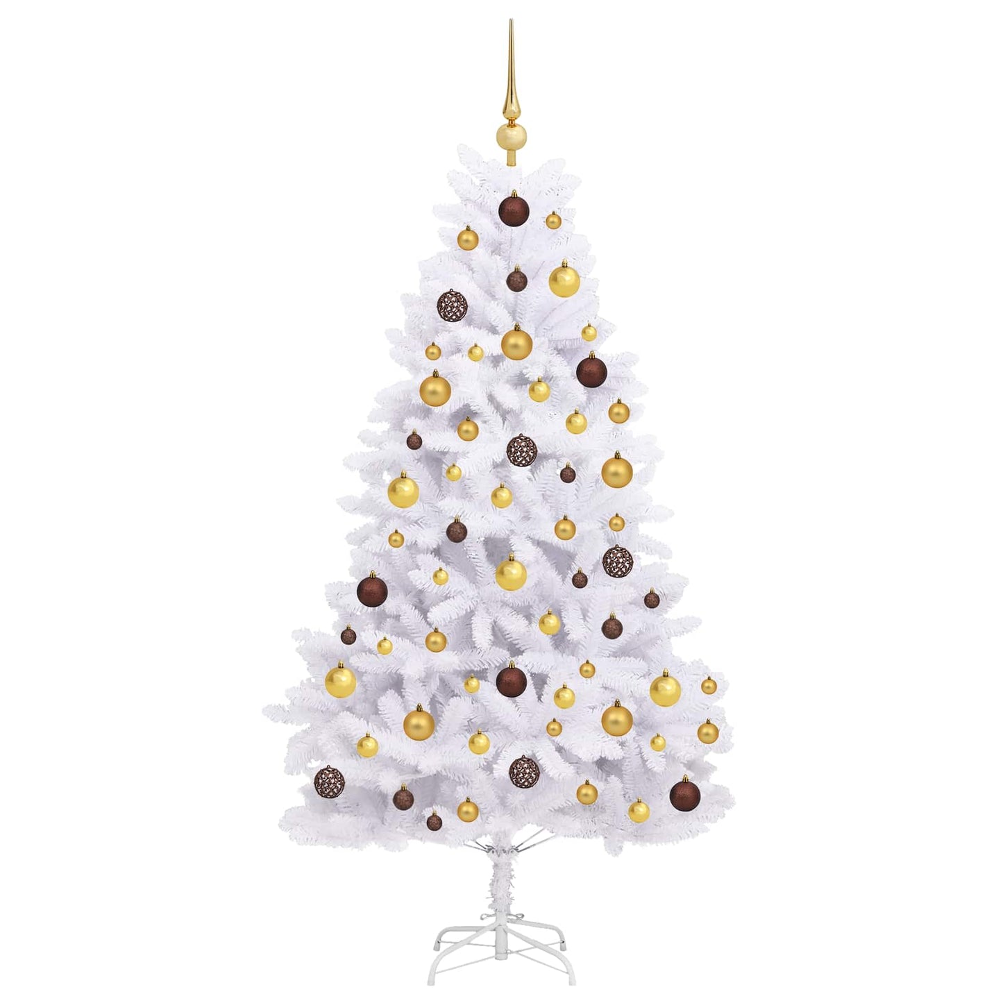vidaXL Artificial Christmas Tree White 90 x 90 x 180 cm PVC and Metal