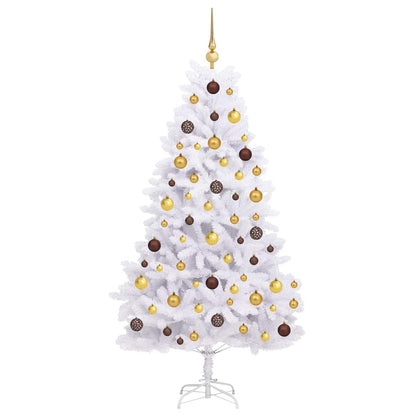 vidaXL Artificial Christmas Tree White 90 x 90 x 180 cm PVC and Metal