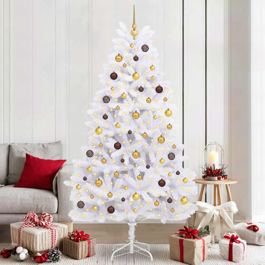 vidaXL Artificial Christmas Tree White 106 x 106 x 210 cm LEDs