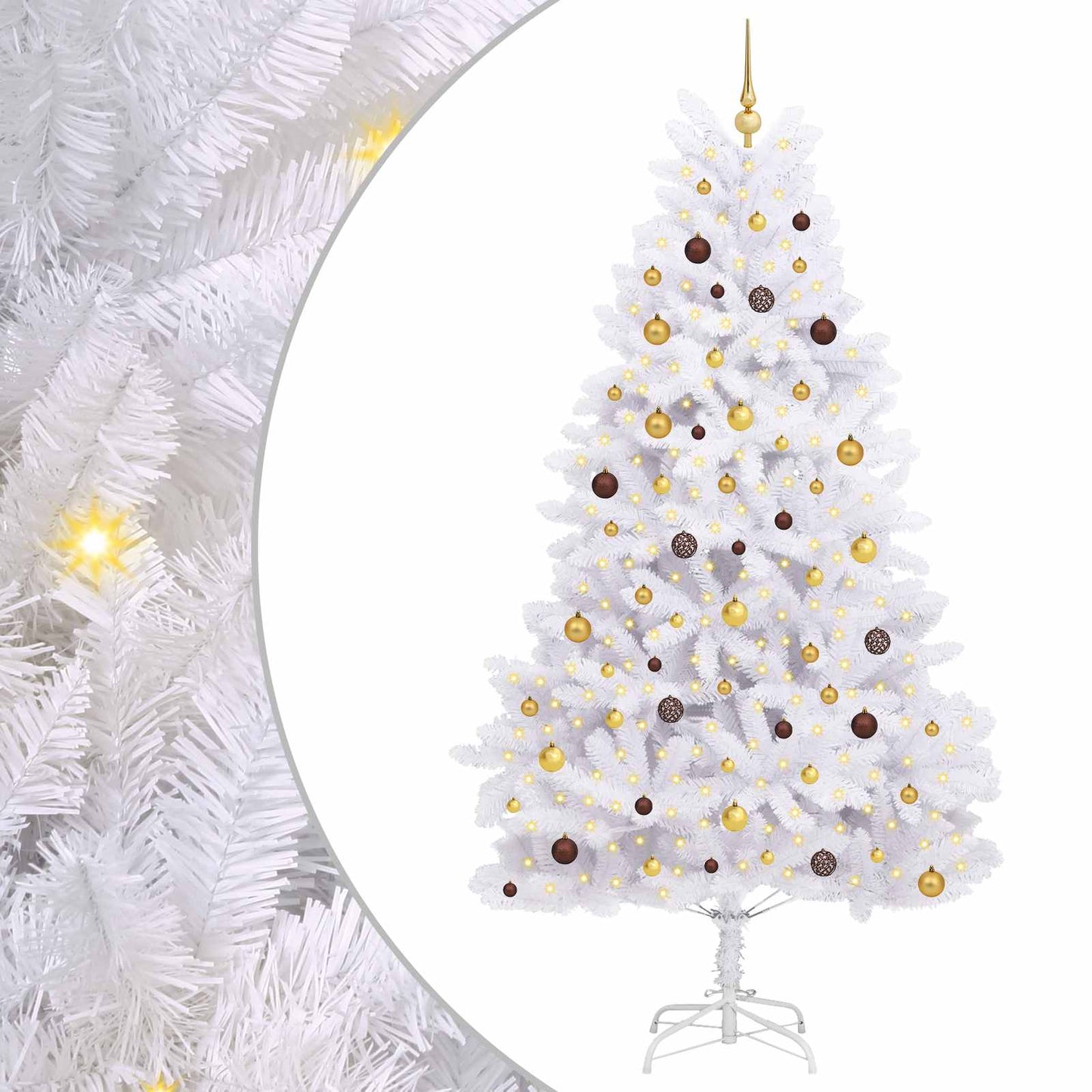 vidaXL Artificial Christmas Tree White 120 x 120 x 240 cm