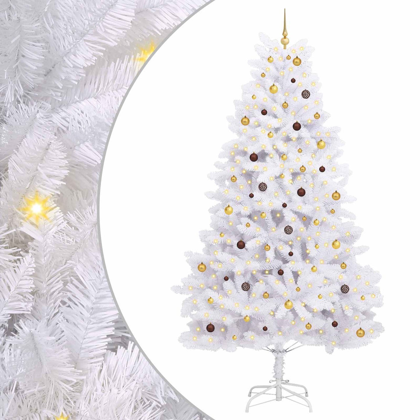 vidaXL Artificial Christmas Tree White 138 x 138 x 300 cm