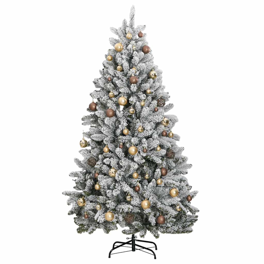 vidaXL Artificial Hinged Christmas Tree 300 LEDs & Ball Set 210 cm