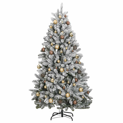 vidaXL Artificial Hinged Christmas Tree 300 LEDs & Ball Set 210 cm