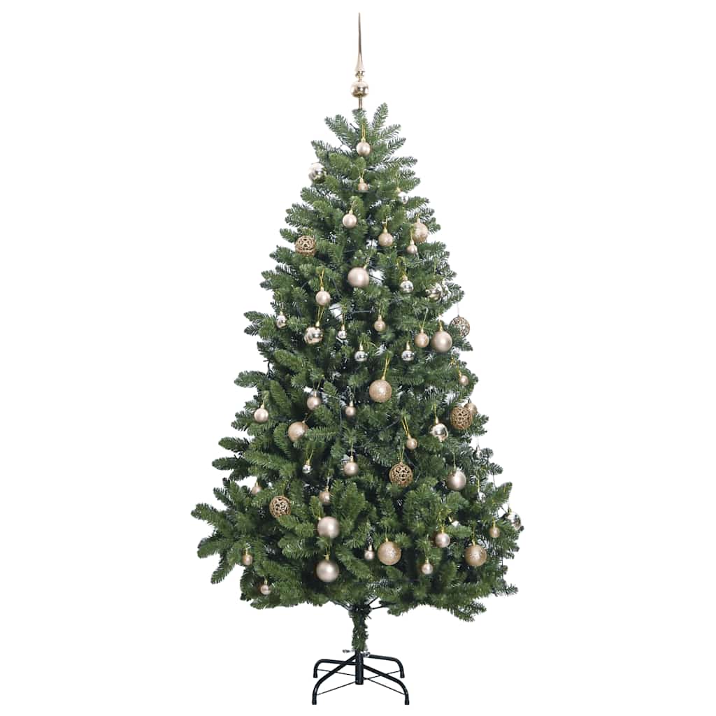 vidaXL Artificial Hinged Christmas Tree 300 LEDs & Ball Set 270 cm