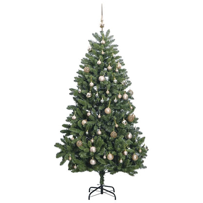 vidaXL Artificial Hinged Christmas Tree 300 LEDs & Ball Set 270 cm