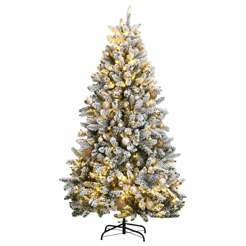 vidaXL Artificial Hinged Christmas Tree 300 LEDs & Ball Set 270 cm