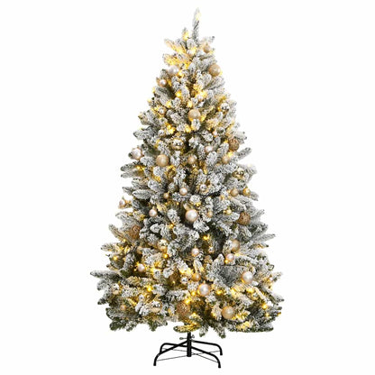 vidaXL Artificial Hinged Christmas Tree 300 LEDs & Ball Set 270 cm