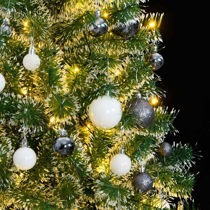 vidaXL Artificial Christmas Tree 300 LEDs&Ball Set&Flocked Snow 240 cm