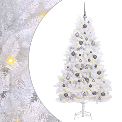 vidaXL Artificial Christmas Tree White 90 x 90 x 180 cm PVC and Metal
