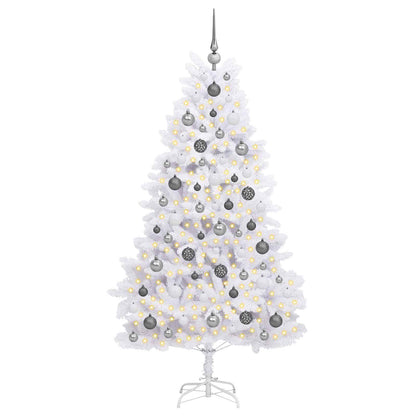 vidaXL Artificial Christmas Tree White 90 x 90 x 180 cm PVC and Metal