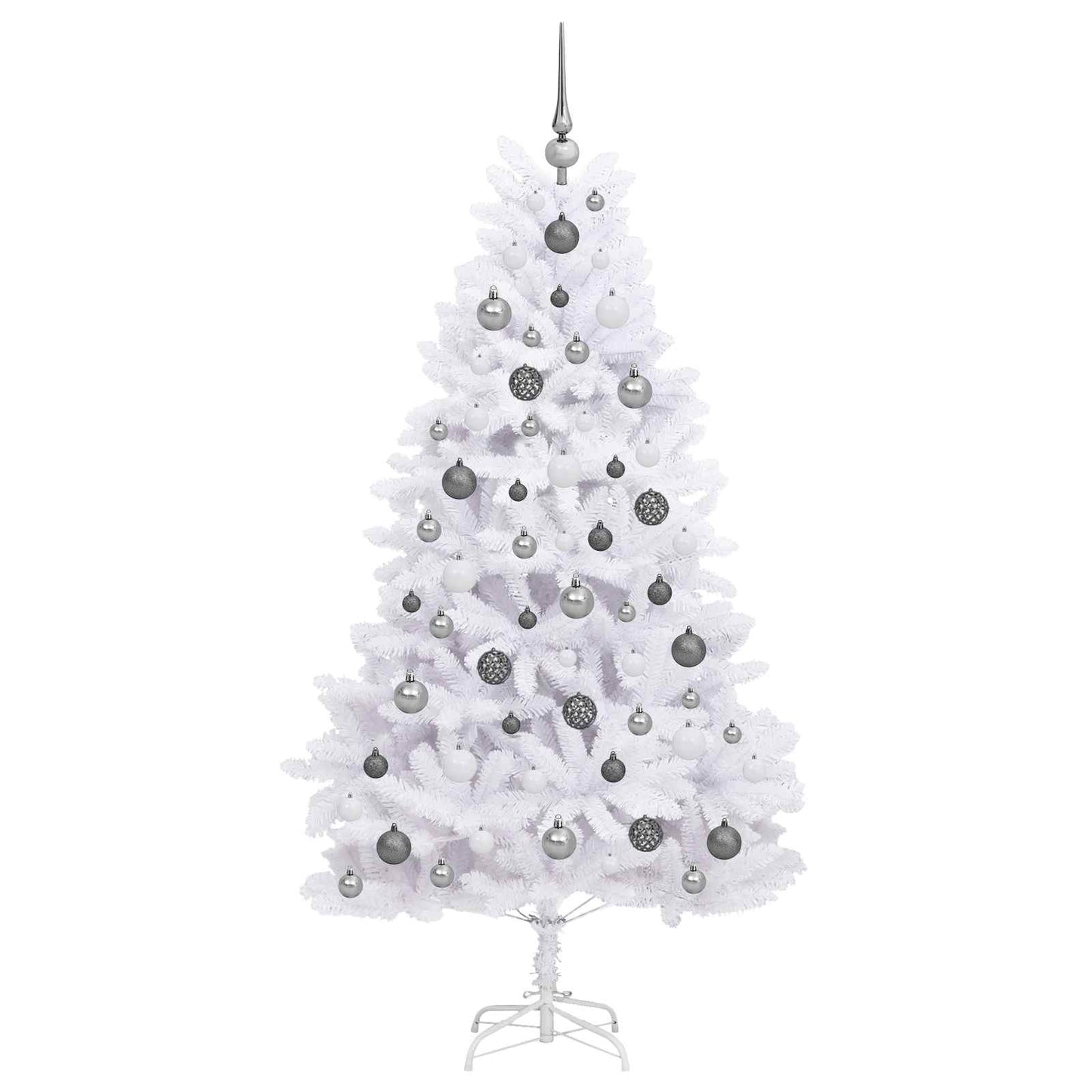 vidaXL Artificial Christmas Tree White 90 x 90 x 180 cm PVC and Metal