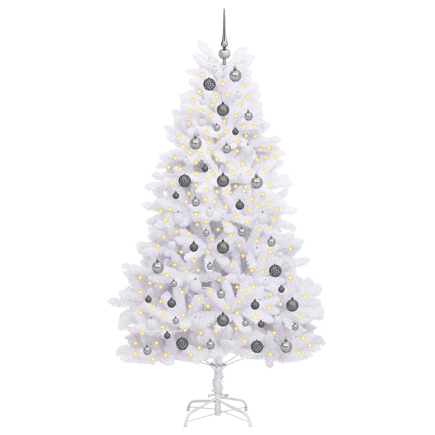 vidaXL Artificial Christmas Tree White 106 x 106 x 210 cm