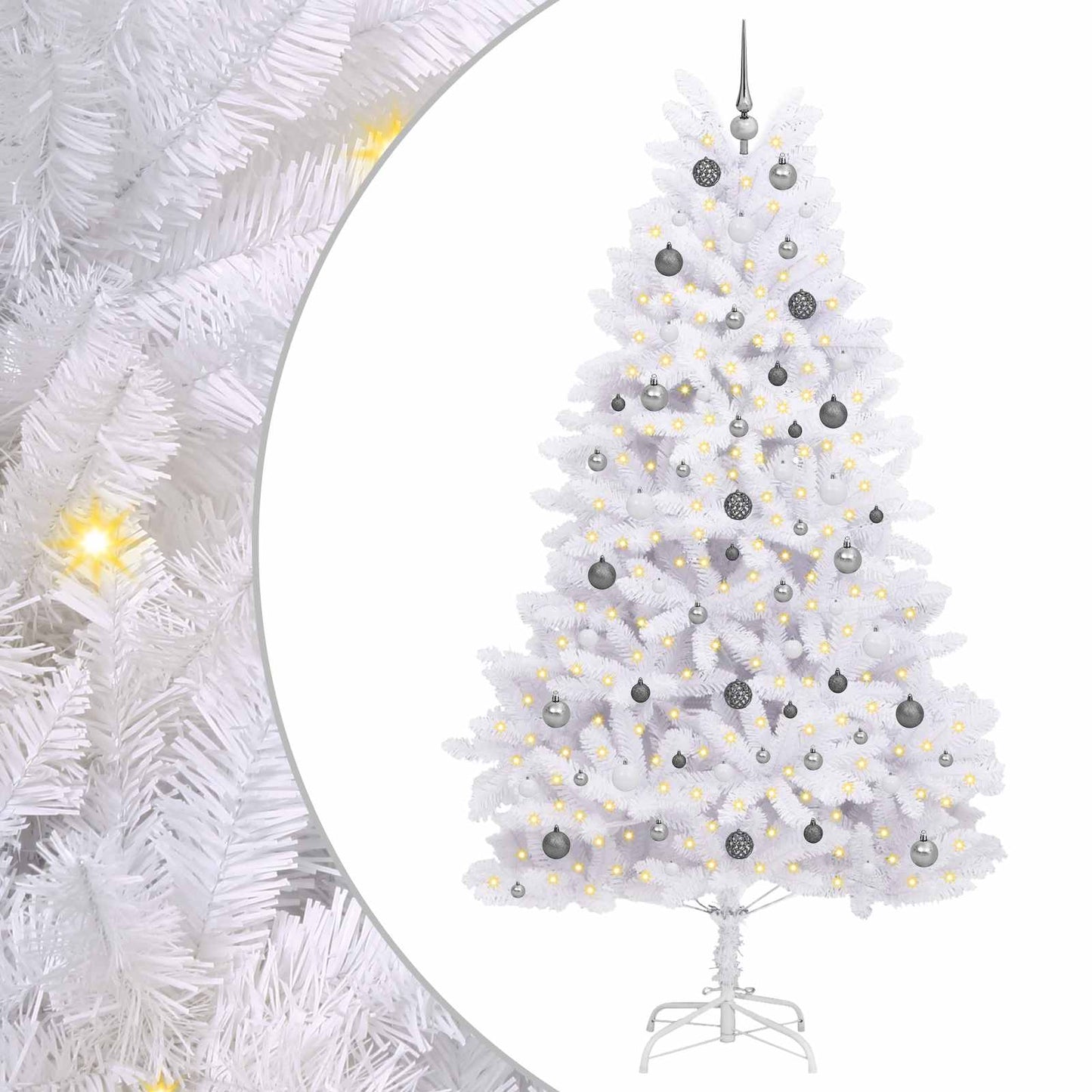 vidaXL Artificial Christmas Tree White 120 x 120 x 240 cm