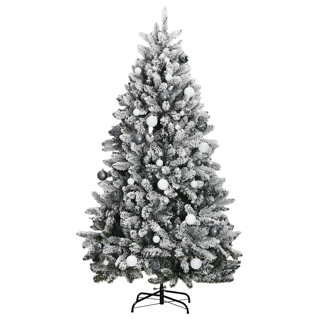 vidaXL Artificial Hinged Christmas Tree 300 LEDs & Ball Set 210 cm
