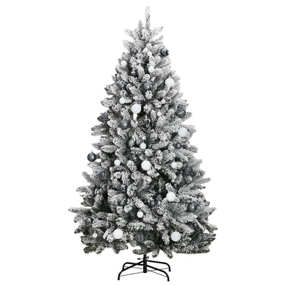 vidaXL Artificial Hinged Christmas Tree 300 LEDs & Ball Set 210 cm