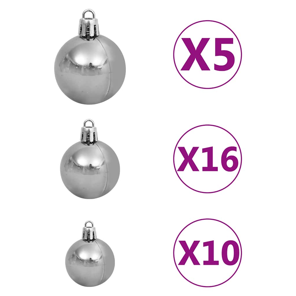vidaXL Artificial Hinged Christmas Tree | Green and white | PVC and metal