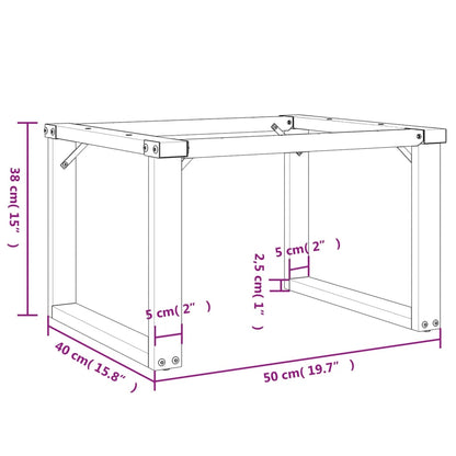 vidaXL Coffee Table Legs O-Frame 50x40x38 cm Steel