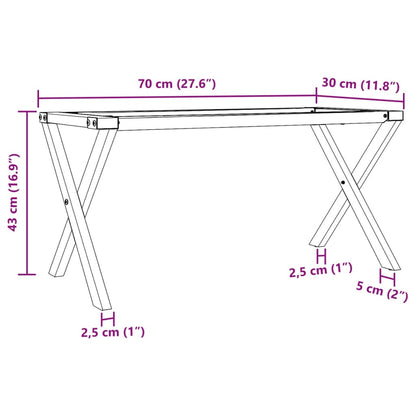 vidaXL Coffee Table Legs X-Frame 70x30x43 cm Steel