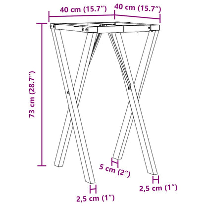 vidaXL Dining Table Legs X-Frame 40x40x73 cm Steel