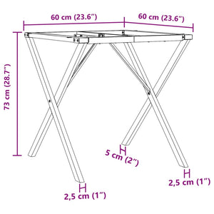 vidaXL Dining Table Legs X-Frame 60x60x73 cm Cast Iron