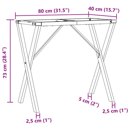 vidaXL Dining Table Legs X-Frame 80x40x73 cm Steel