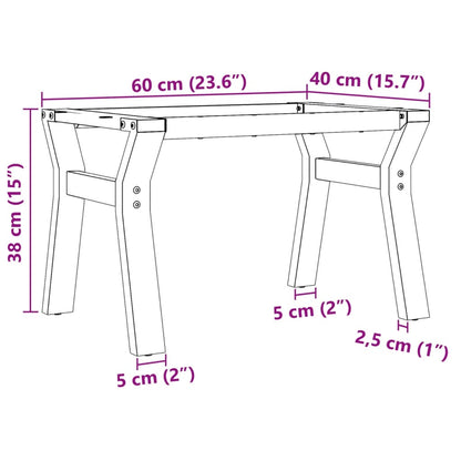 vidaXL Coffee Table Legs Y-Frame 60x40x38 cm Steel