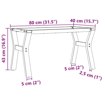 vidaXL Coffee Table Legs Y-Frame 80x40x43 cm Steel