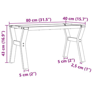 vidaXL Coffee Table Legs Y-Frame 80x40x43 cm Cast Iron