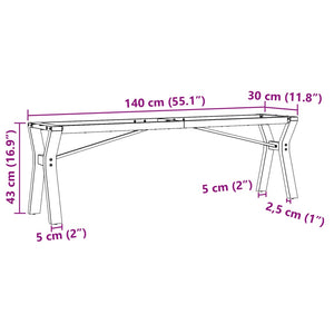vidaXL Coffee Table Legs Y-Frame 140x30x43 cm Cast Iron