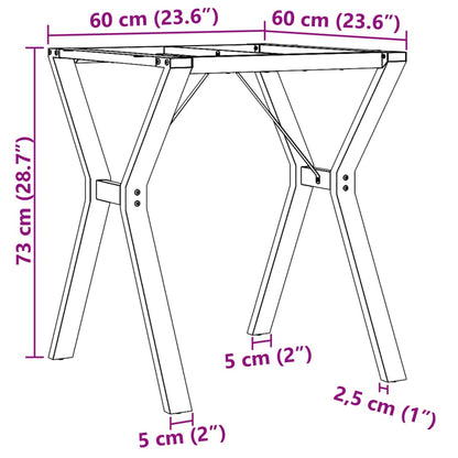 vidaXL Dining Table Legs Y-Frame 60x60x73 cm Steel