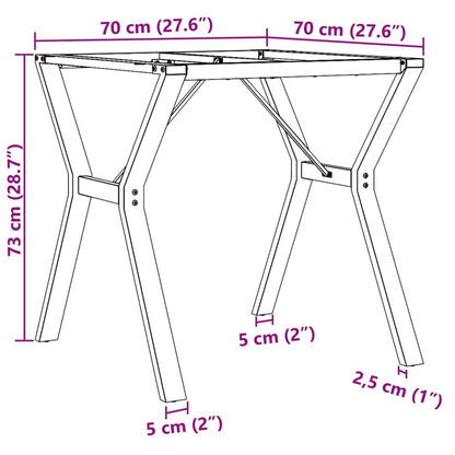 vidaXL Dining Table Legs Y-Frame 70x70x73 cm Steel