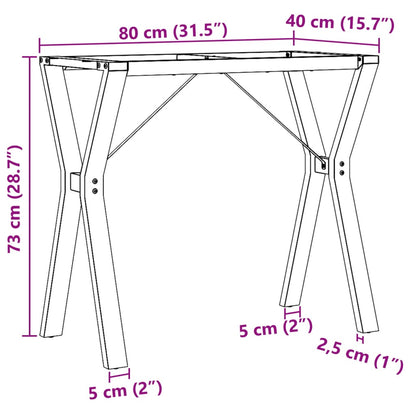 vidaXL Dining Table Legs Y-Frame 80x40x73 cm Steel