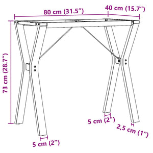 vidaXL Dining Table Legs Y-Frame 80x40x73 cm Cast Iron