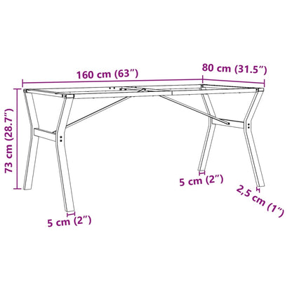 vidaXL Dining Table Legs Y-Frame 160x80x73 cm Steel