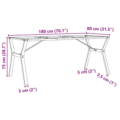 vidaXL Dining Table Legs Y-Frame 180x80x73 cm Steel