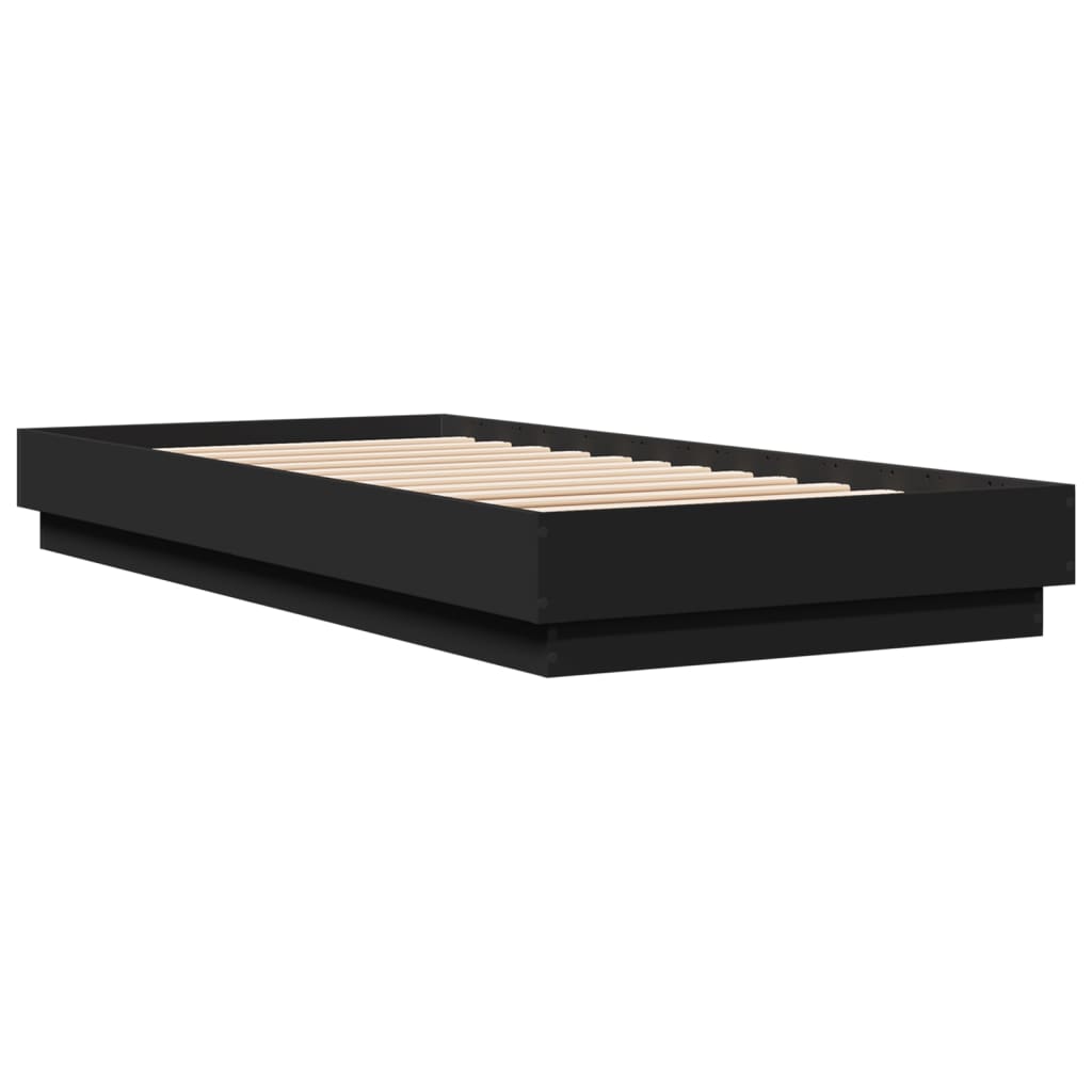 vidaXL Bed Frame without Mattress with LED Lights Black 100x200 cm