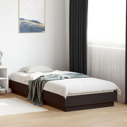 vidaXL Bed Frame without Mattress with LED Lights Black 100x200 cm