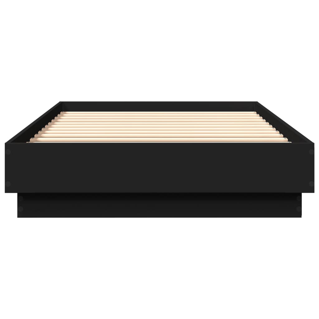 vidaXL Bed Frame without Mattress with LED Lights Black 100x200 cm