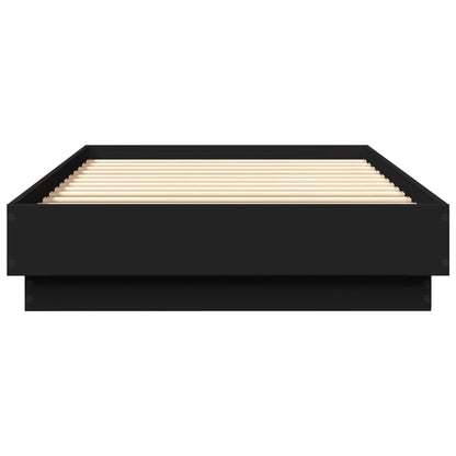 vidaXL Bed Frame without Mattress with LED Lights Black 100x200 cm